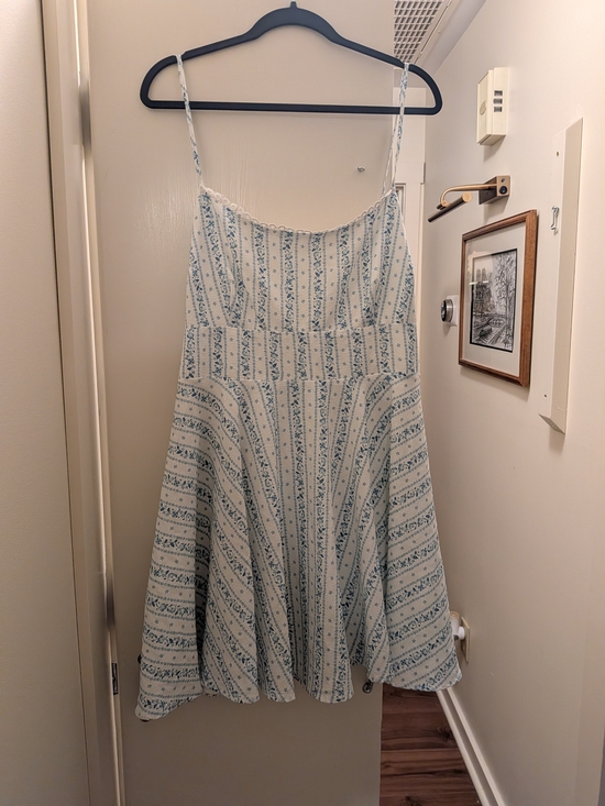ARULA Dresses & Skirts - ARULA Cream and Light Blue Floral Strappy Mini Dress